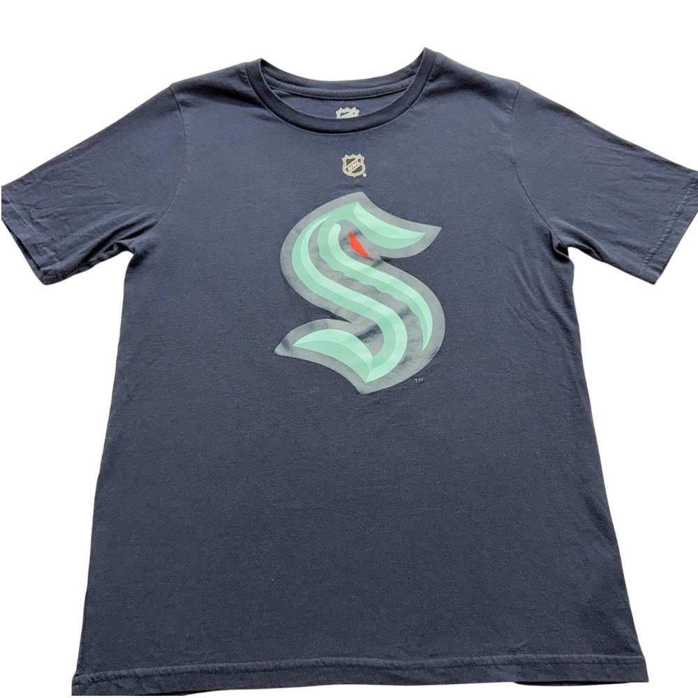NHL Seattle Kraken Logo Graphic T-Shirt Boys L 14/16 Navy